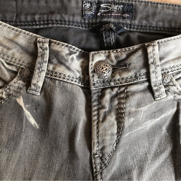 Silver Jeans Aiko Skinny 28/31 distressed grey wash denim jeans - Picture 4 of 9